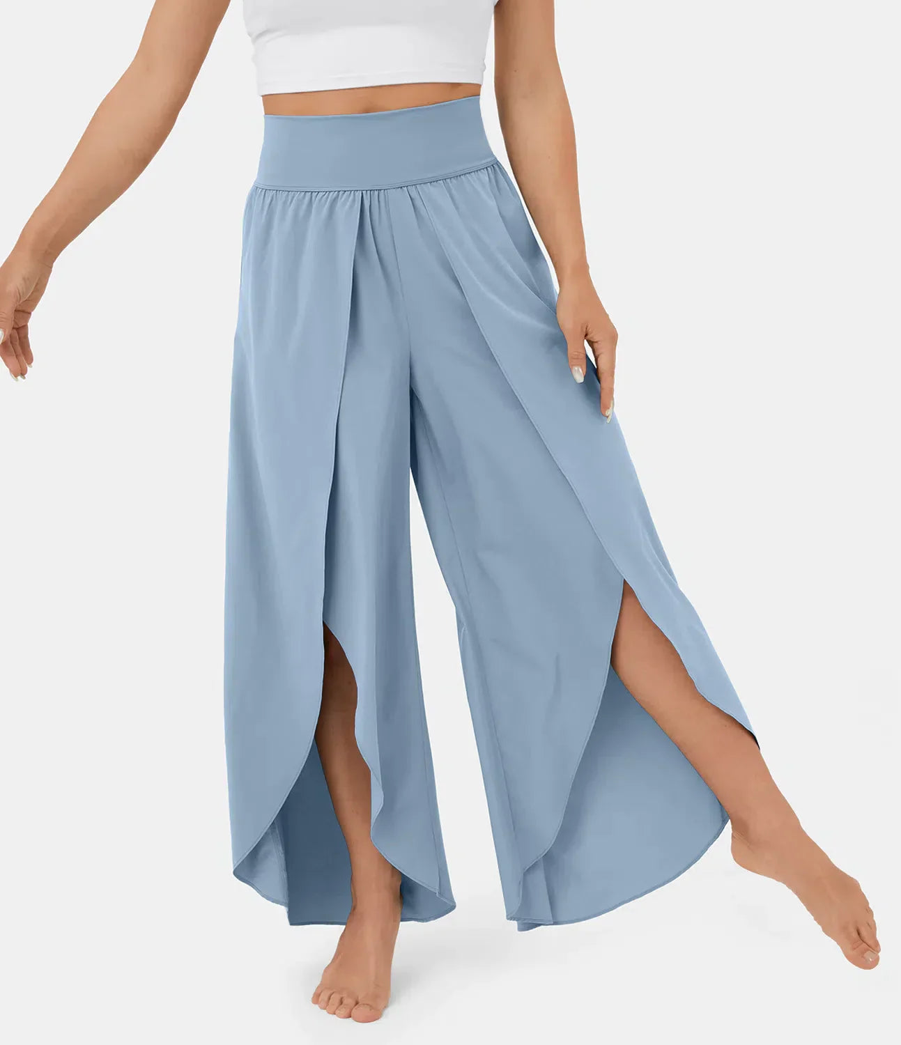 Boho Wide-Leg Slit Pants