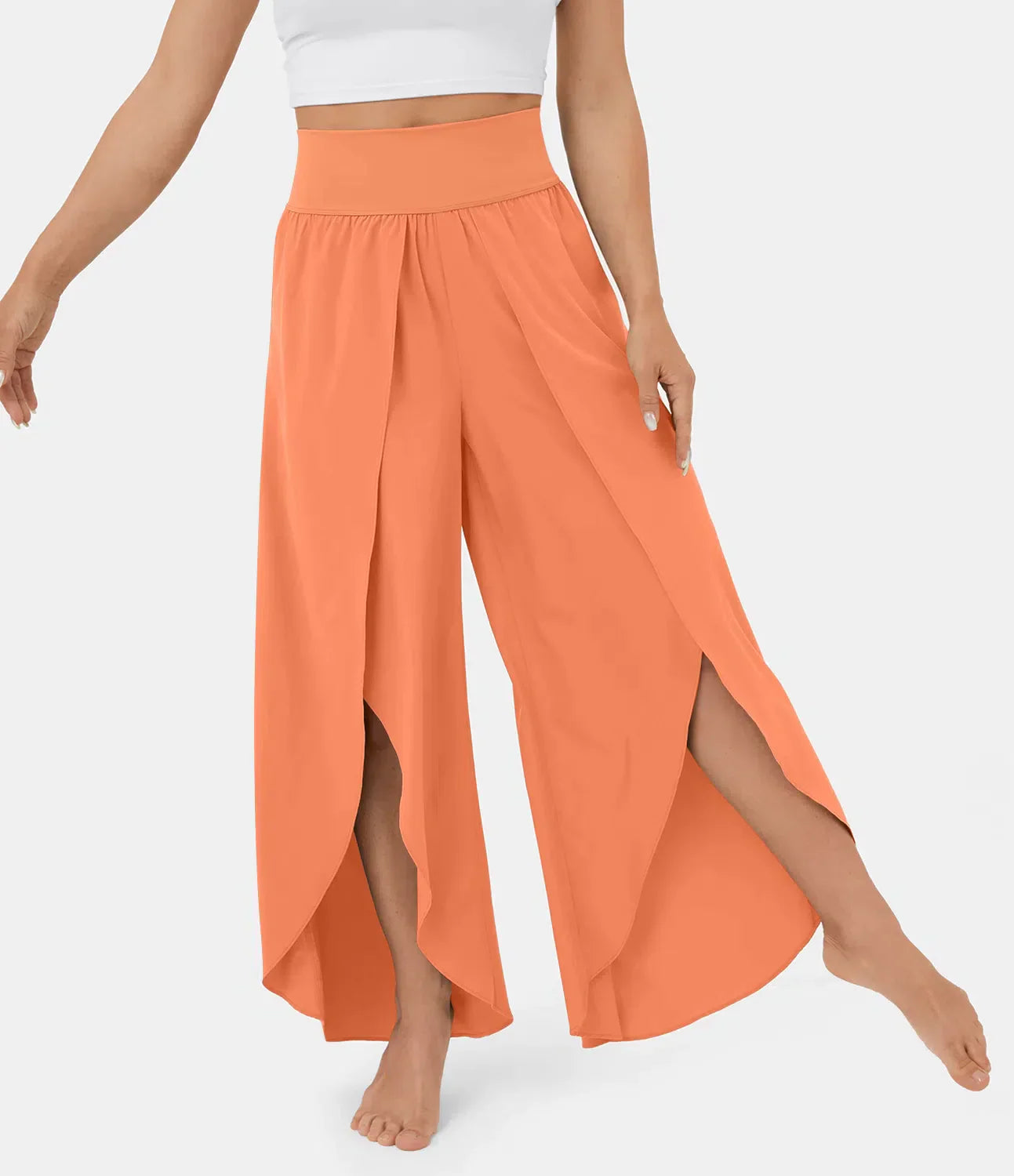 Boho Wide-Leg Slit Pants