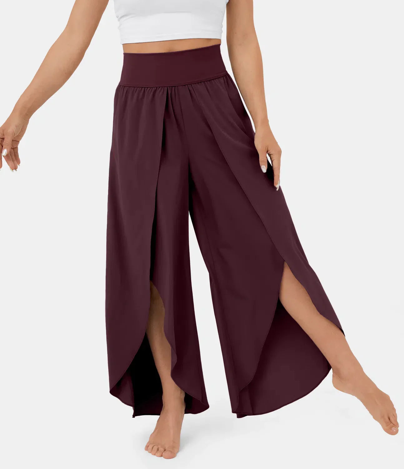 Boho Wide-Leg Slit Pants