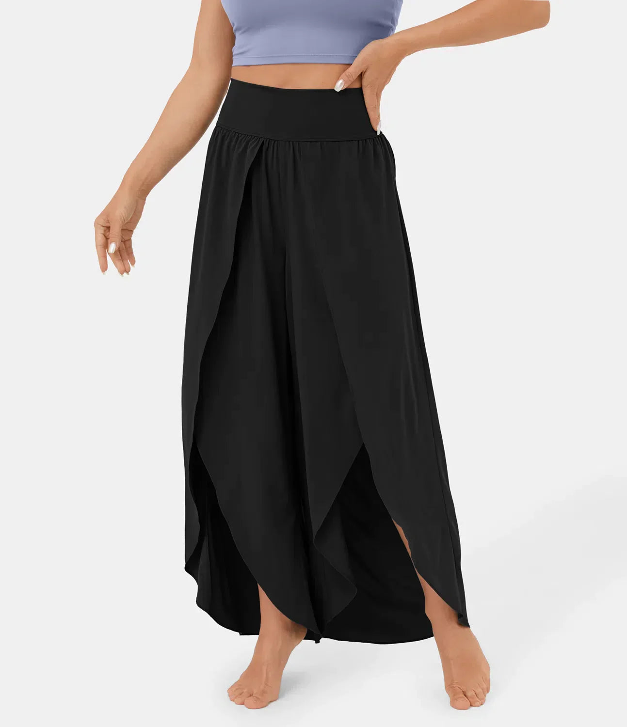 Boho Wide-Leg Slit Pants