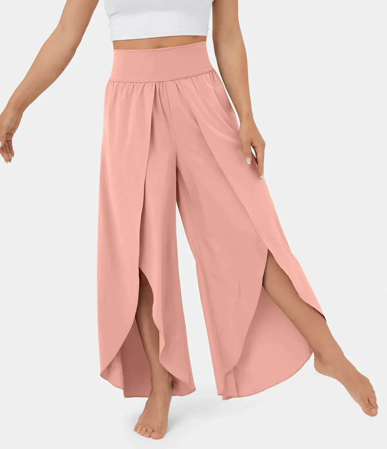 Boho Wide-Leg Slit Pants