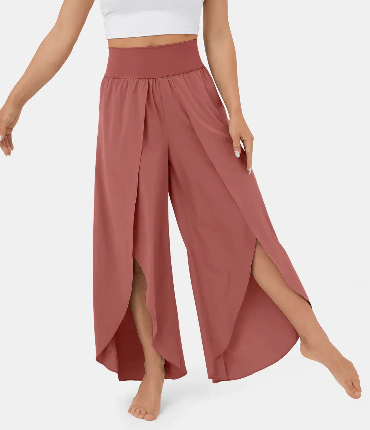 Boho Wide-Leg Slit Pants