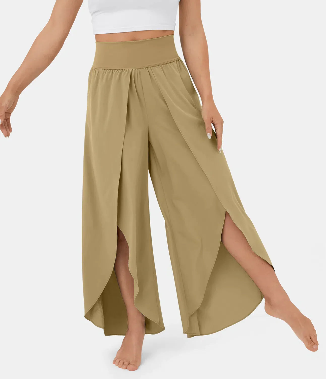 Boho Wide-Leg Slit Pants
