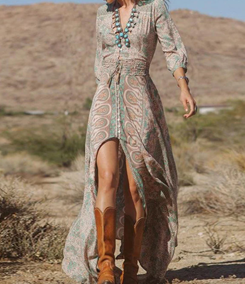 Boho Chic Paisley Maxi Dress