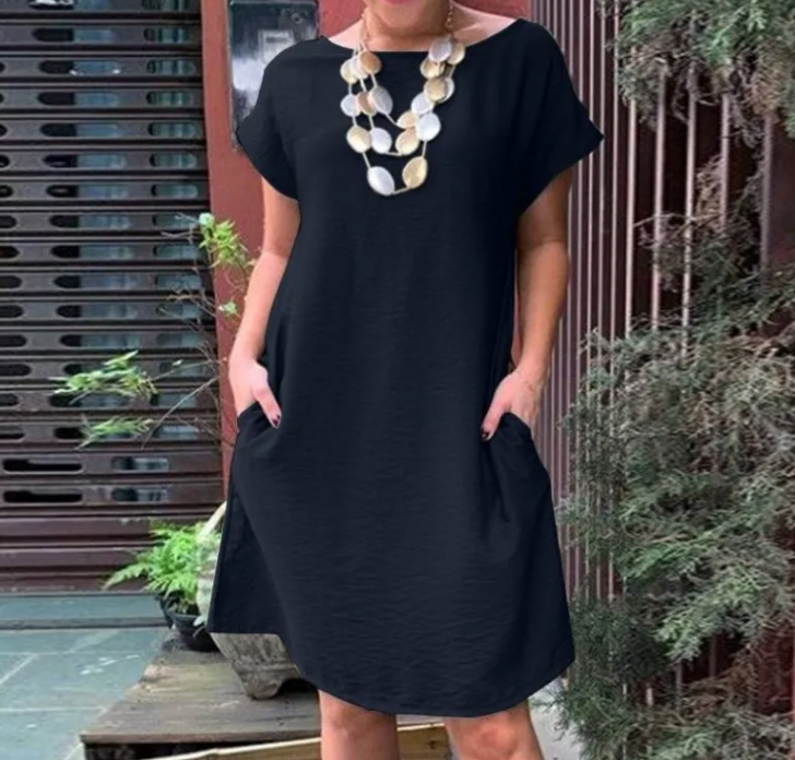 Elegant Linen Midi Dress