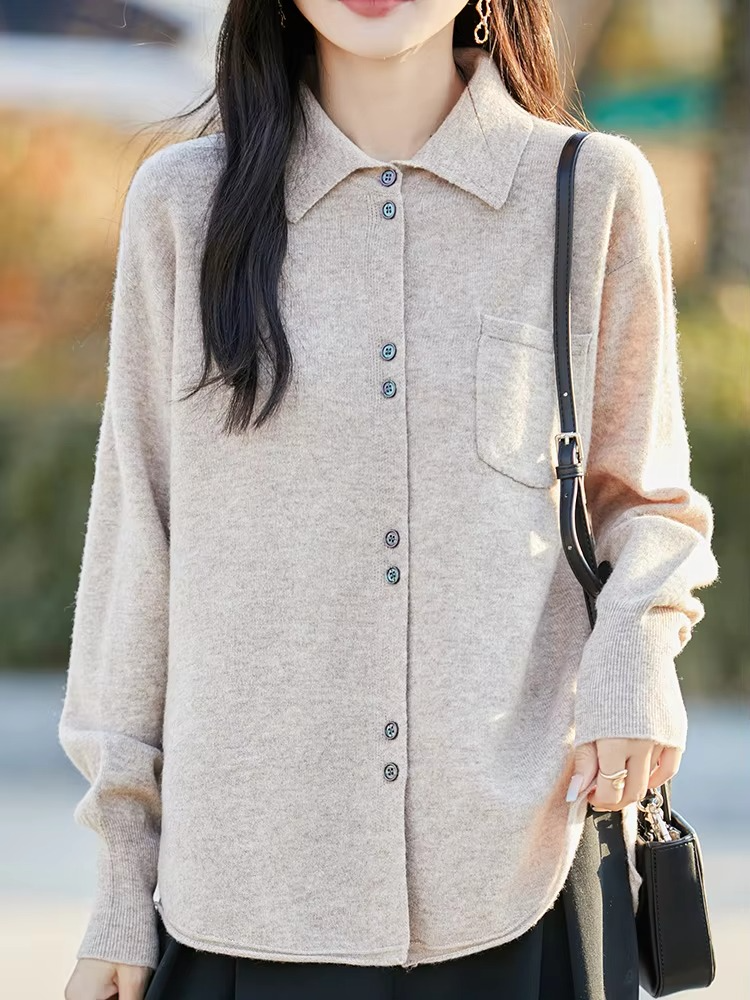 Women's Polo-Collar Cardigan
