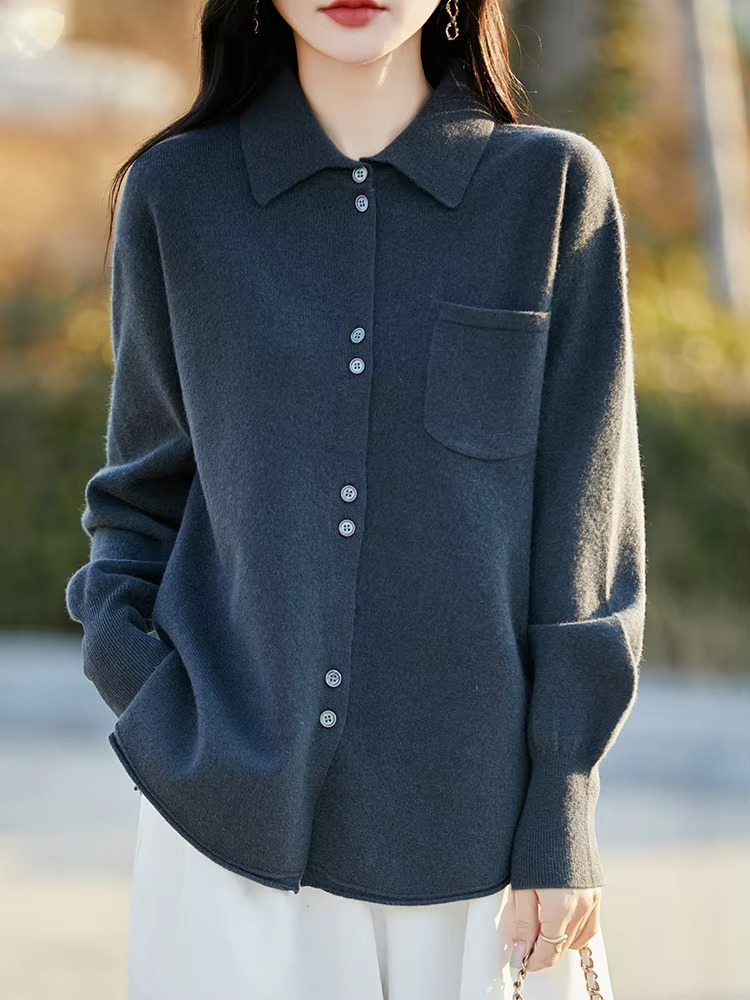Women's Polo-Collar Cardigan