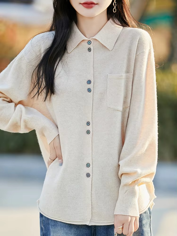 Women's Polo-Collar Cardigan