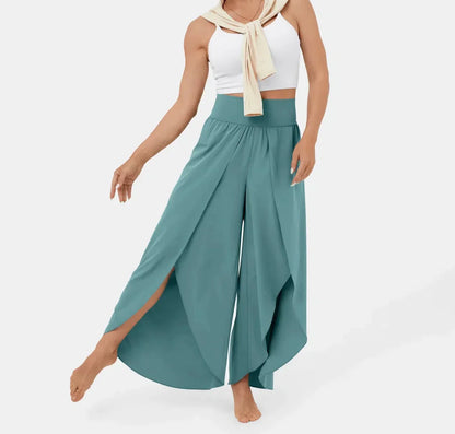 Boho Wide-Leg Slit Pants