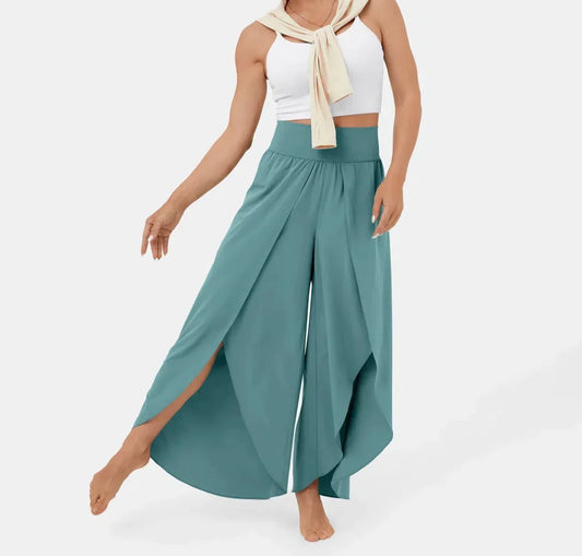 Boho Wide-Leg Slit Pants