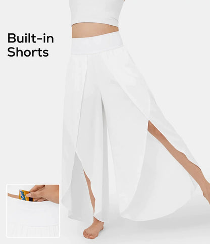 Boho Wide-Leg Slit Pants