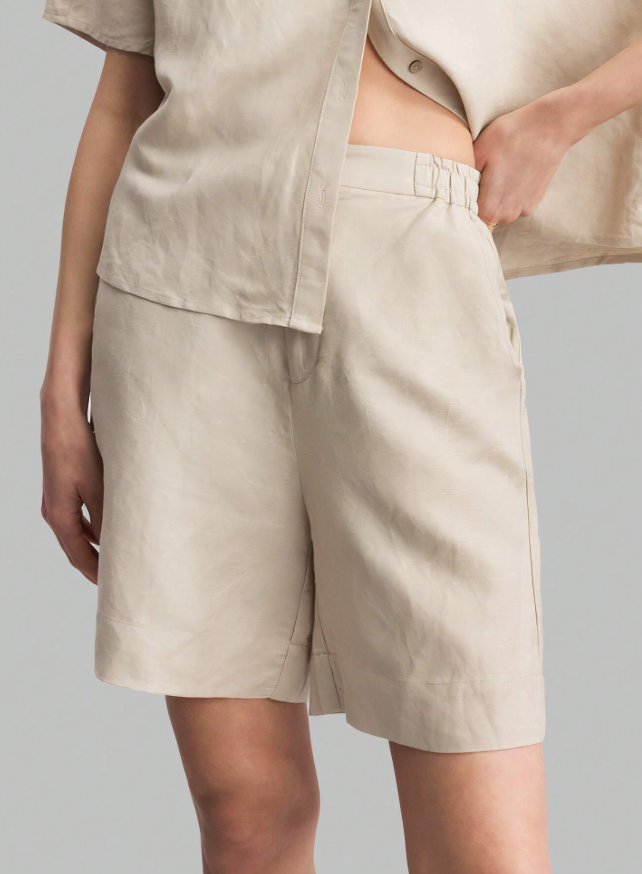 Beige Women's Cotton Fashionable Summer Loose Fit Shorts – Effortless Comfort & Style