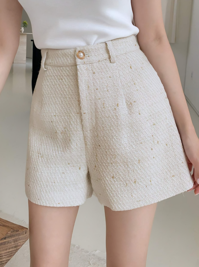 Beige High Waist Wide Leg Shorts – Chic & Timeless