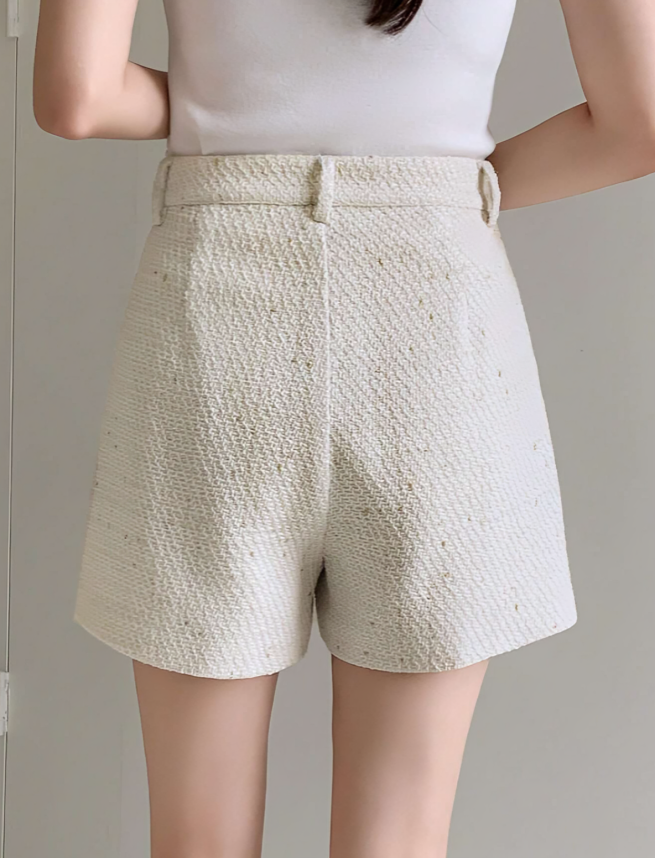 Beige High Waist Wide Leg Shorts – Chic & Timeless