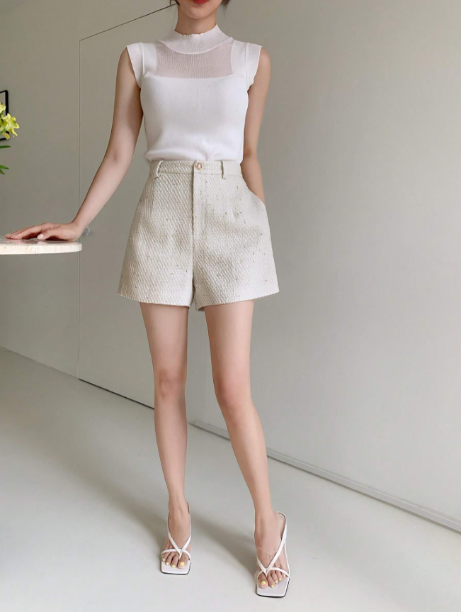 Beige High Waist Wide Leg Shorts – Chic & Timeless