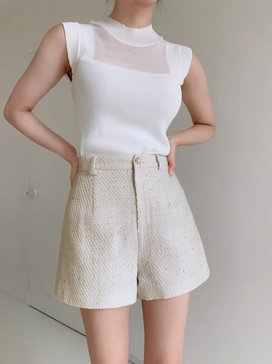 Beige High Waist Wide Leg Shorts – Chic & Timeless